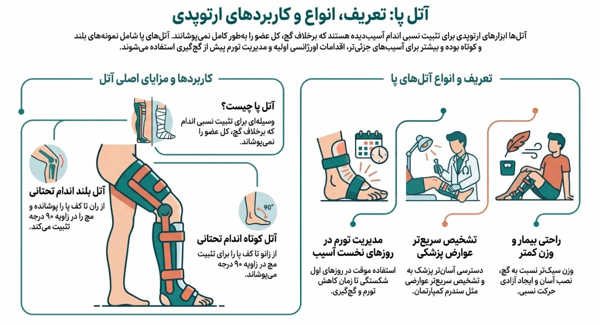 آتل پا چیست - راهنمای جامع انواع آتل پا بهزیست طب